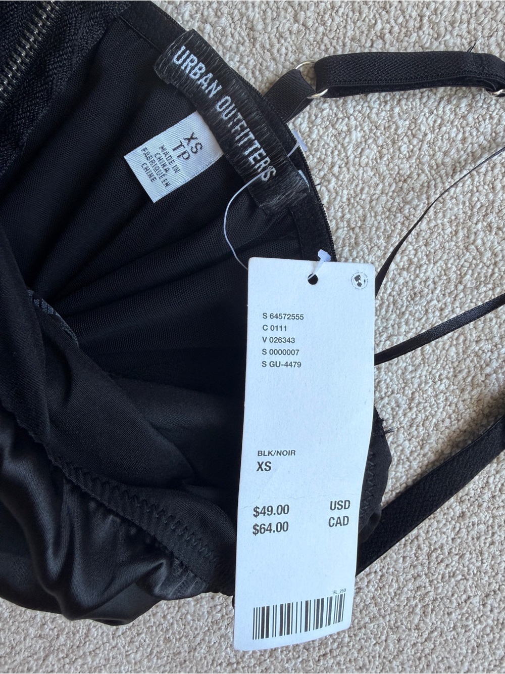 Urban Outfitters Black Satin Draped Cowl Crop Top - Picture 5 of 5